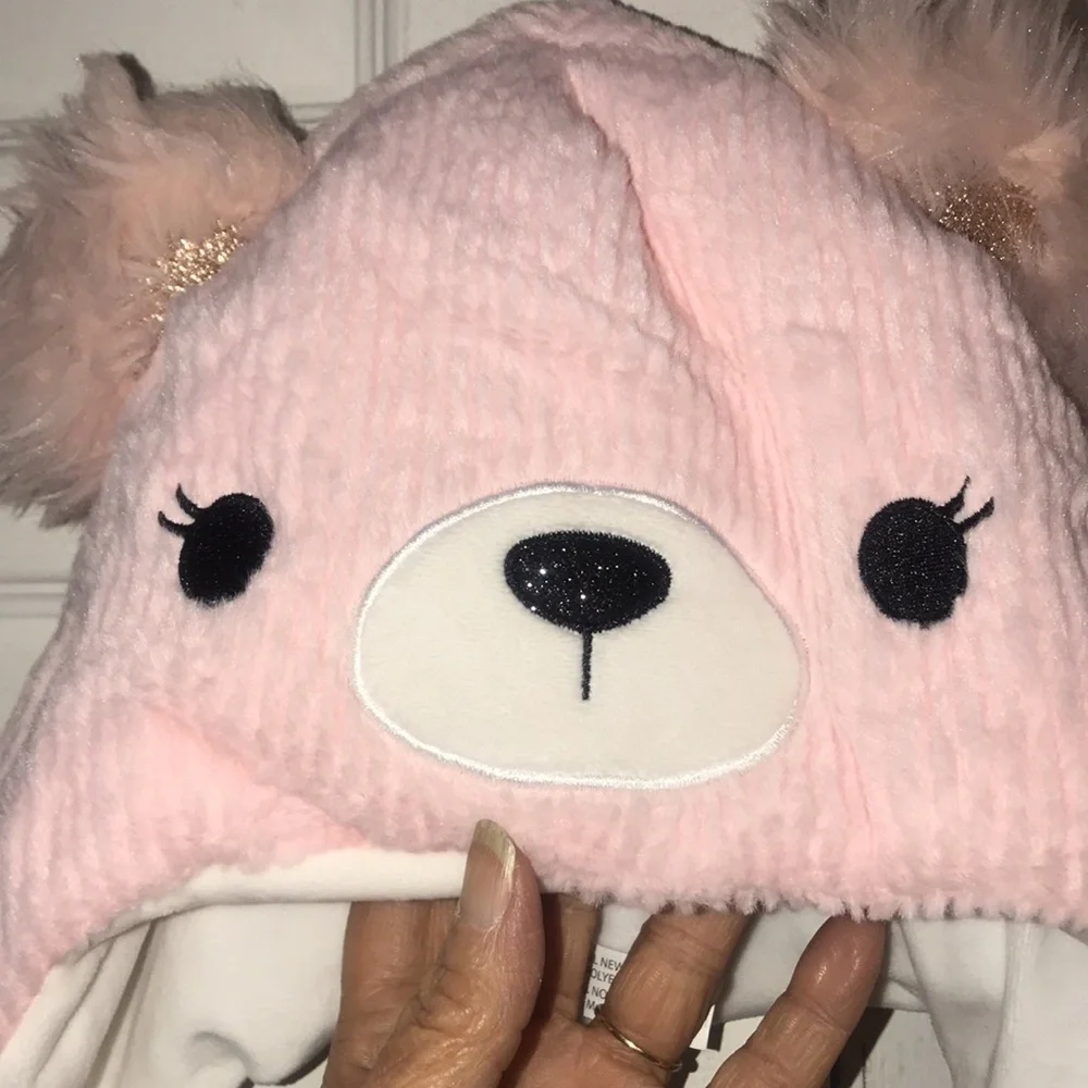 NWT Girl’s Adorable Corduroy Bear Hat